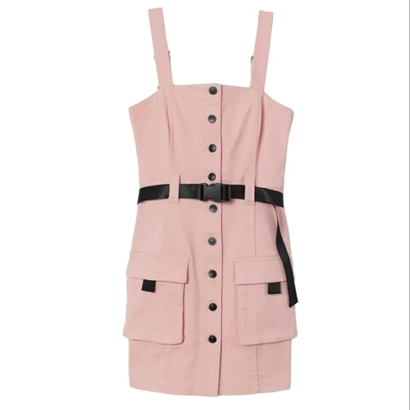 h&m denim bib overall dress Denim blue/White 2-Piece Overall Dress and Top Set for kids